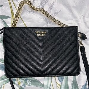 Victoria's Secret Black Quilted Chain Bag